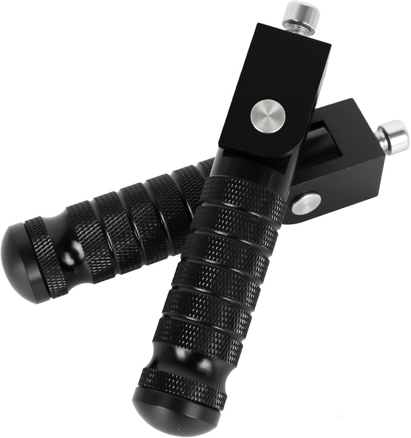 MOCODUO Motorcycle M8 Universal Foot Pegs CNC Foldable & Anti-Skid 90 Degree Motorbike Pegs Fits for Super 73, Motorcycle, Bicycle, Mini Bike, Electric Motor, ATVs, UTVs, Go Karts, Quads, Scooters Black - Image 2